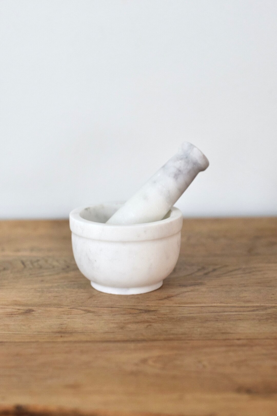 Vintage Small Marble Mortar and Pestle, Stone Herb Grinder, Tea Muddler