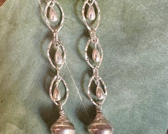 Sterling silver handmade dangle earrings