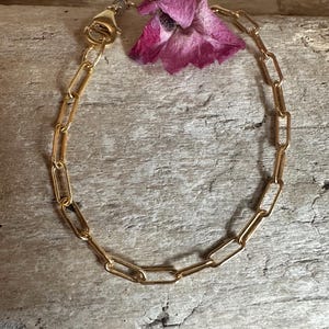 Gold filled paper clip chain gold bracelet