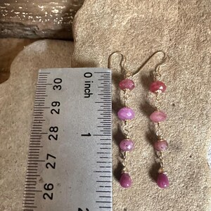 Ruby gemstone gold handmade dangle earrings image 5