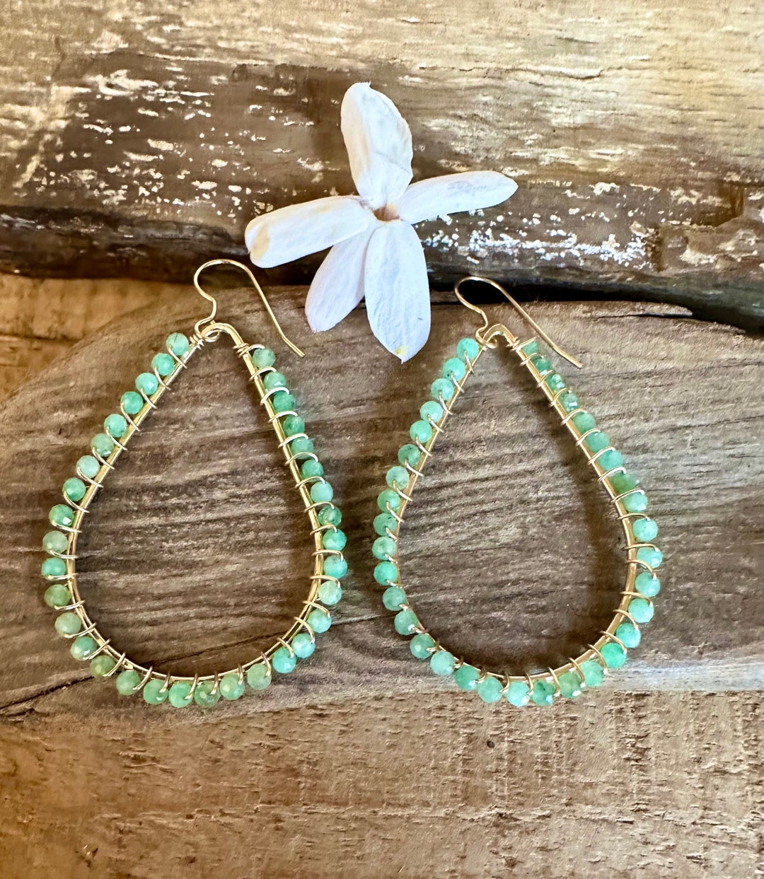 Handmade Hoop, Gemstone Earrings main image 1