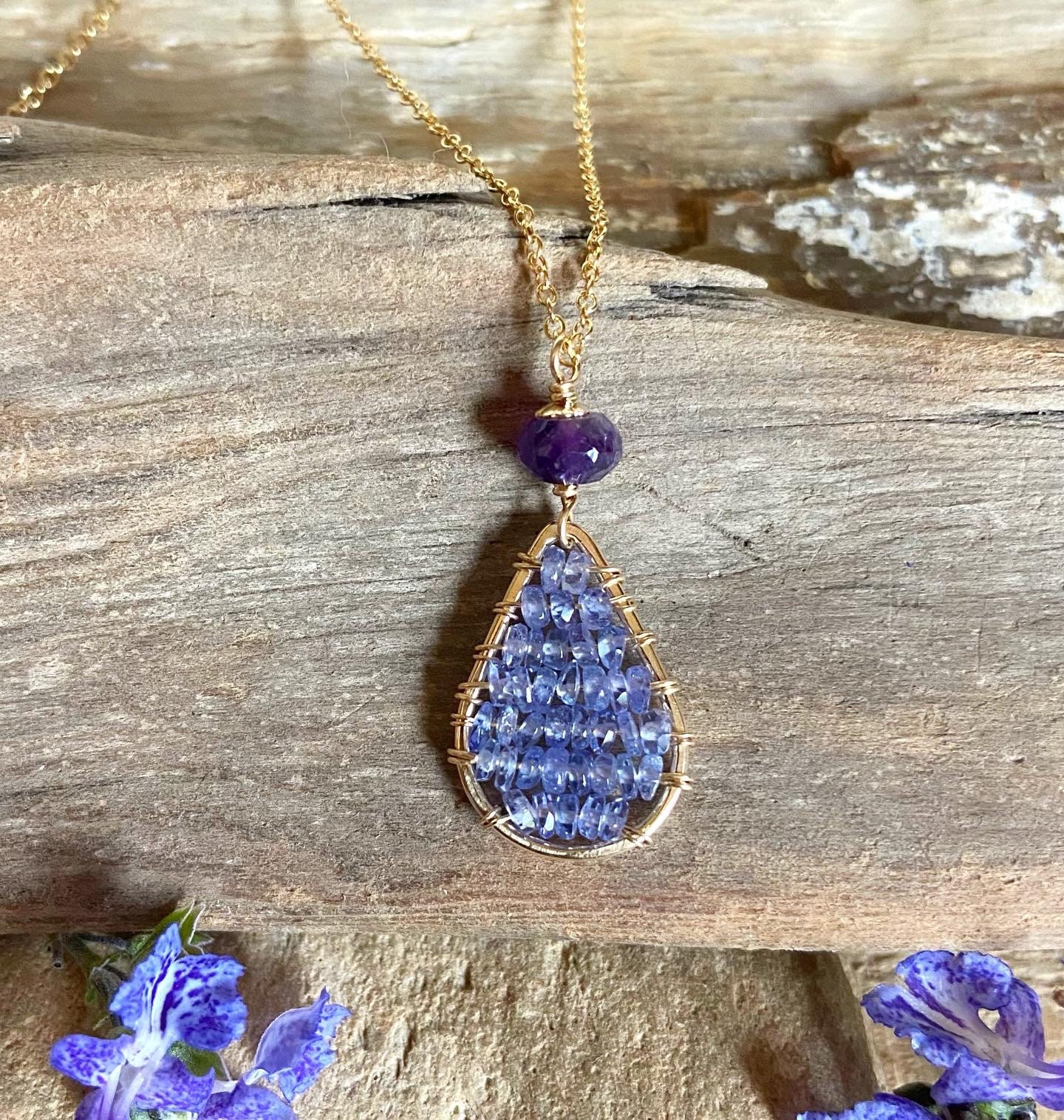 Amethyst and tanzanite necklace deals