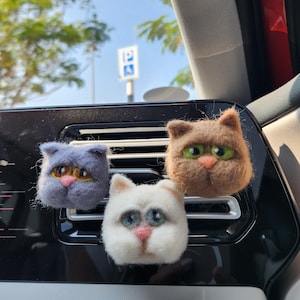 Envoyez la photo de votre chat - Cadeau personnalisé - Clip pour bouche d&#39;aération Désodorisant pour chat fait main, accessoire de voiture