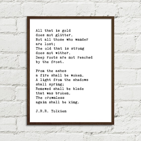 all that is gold does not glitter poem