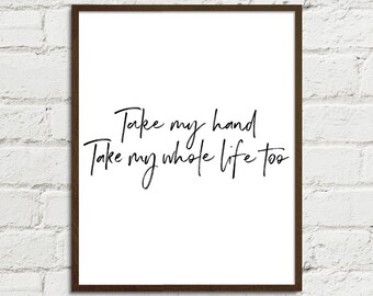I Can't Help Falling in Love With You Song Lyrics Art Printable 8x10, 11x14, 16x20 JPGs | Instant Download (Print on your Own) Elvis Presley