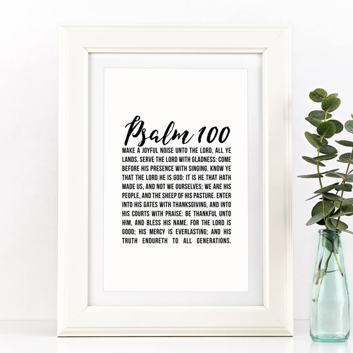 Psalm 100 KJV Digital Art Printable 8x1011x14 Gratitude - Etsy