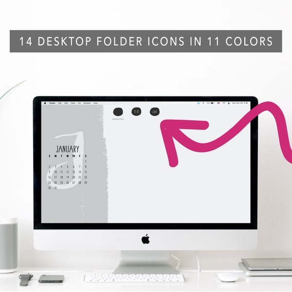 Desktop Folder Icon Bundle for Mac; Minimalistic Digital Folder Icons; Instant Download