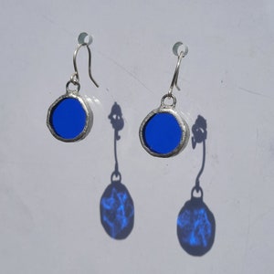 Stained glass earrings - Dark Blue