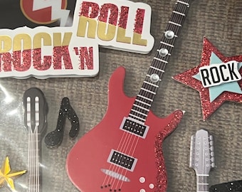 Glitzy Rock 'n' Roll Stickers for Scrapbooking, Gift Wrapping, & MORE!