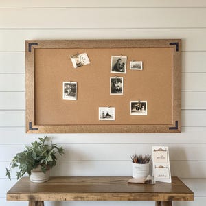Handcrafted Cork Board — Farmhouse Bulletin Board / Message Board / Large Cork Board / Framed Cork Board / Office Decor