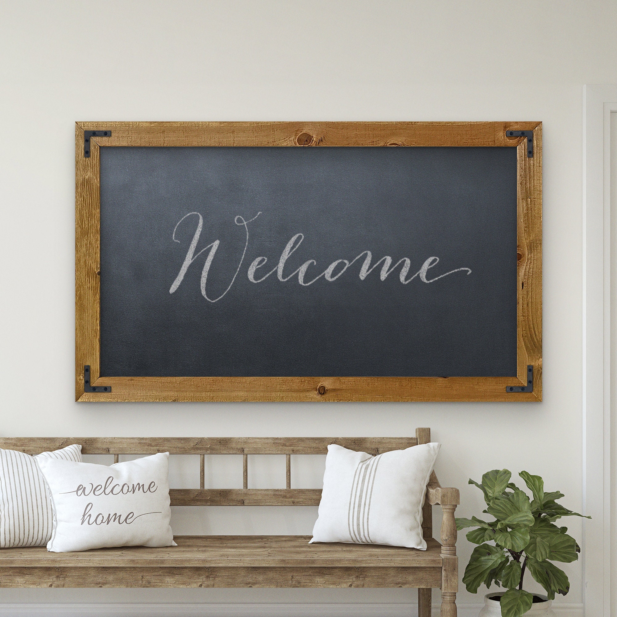 Rustic Wood Framed Chalkboard Farmhouse Chalkboard / Wood Etsy