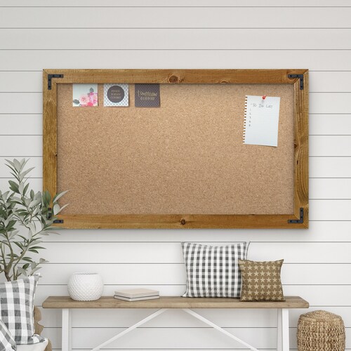Rustic Wood Framed Cork Board Bulletin Board / Message Board Etsy