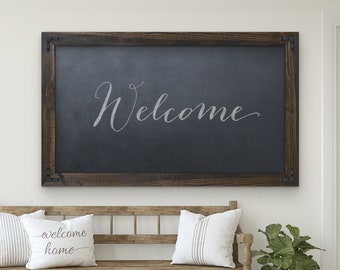 Rustic Wood Framed Chalkboard — Farmhouse Chalkboard / Wood Frame / Wedding Chalkboard / Chalkboard Sign / Blackboard