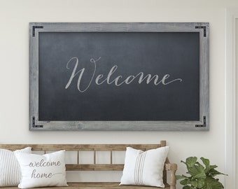 Wood Framed Chalkboard, Handmade Message Board, Home Office Decor, Wall Organizer