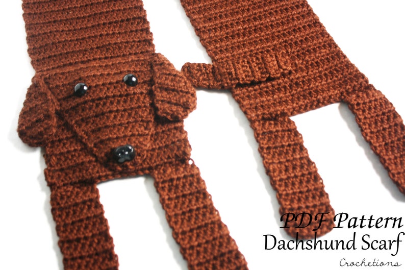 Crochet PATTERN Dachshund Scarf / Dog Breed Scarf Puppy Etsy