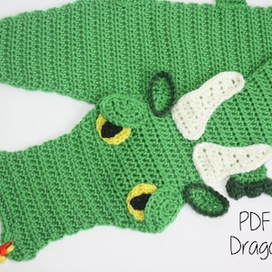 Crochet PATTERN - Dragon Scarf / Dragon Lovers, Majestic Dragon, Fantasy Dragon, Neck Warmer - PATTERN ONLY