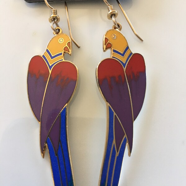 Laurel Burch Cezanne Dangle Earrings-Laurel Burch Parrot Earrings-Laurel Burch Bird Dangle Earrings-Laurel Burch Jewelry-Parrot Earrings