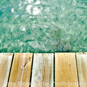 Aqua Ocean Photography - Caribbean Water Photo - Tropical Wall Art - Isla Roatan Boat Dock - Caribbean Decor - Nautical Photograph 16x20