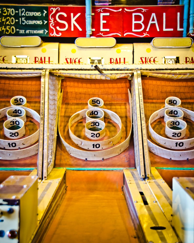 Skee Ball 1 Vintage Boardwalk Game Photograph Ocean City Etsy