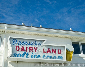 Ocean City Maryland Boardwalk, Dumsers Dairy Land Photo, Ice Cream Photo, Home Condo Beach Decor, Fine Art Photography, Maryland Art