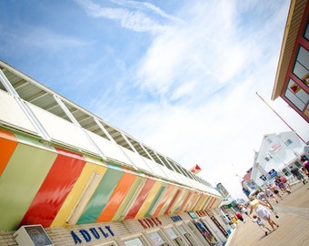 Ocean City Boardwalk Photography, Carnival, Beach, Memories of Summer, Home Decor, Nursery, Childhood, Fun, Festive, Art Print