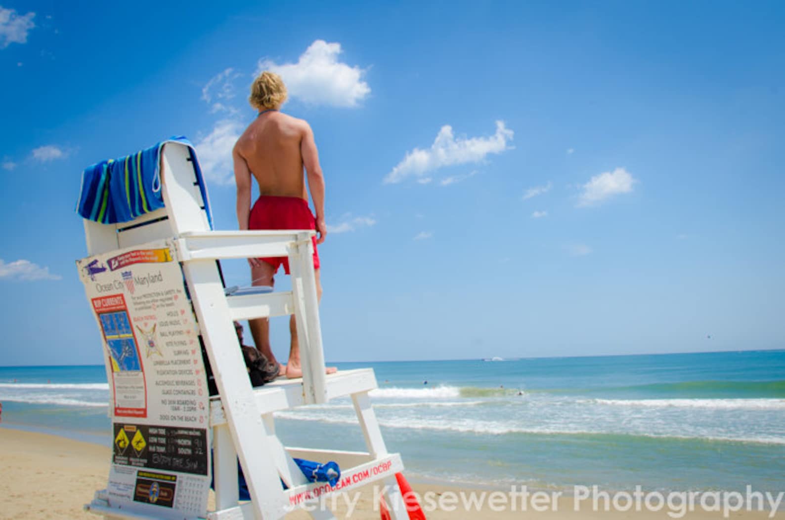 Ocean City Maryland Lifeguard Photograph, OCMD Beach, Seashore, Fine Art Photography, Wall Art