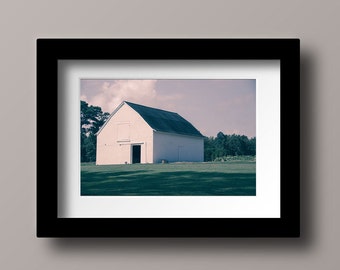 Barn Photography Print - Rustic Print - Home Decor - Wall Art - Blue Tone - Country Farm Art Print