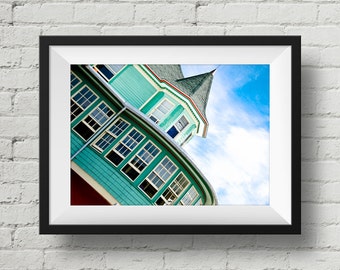 Architecture Photo, Green Victorian House Photography, , Ocean City Maryland, Fine Art Print Pastel, Home Decor, Fine Art Wall Print,
