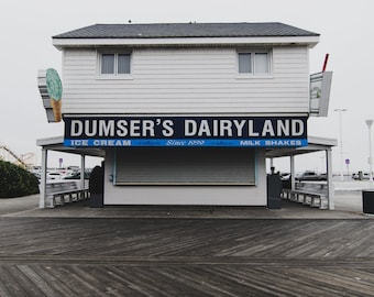 Ocean City Maryland Boardwalk, Dumsers Dairy Land Photo, Ice Cream Photo, Home Condo Beach Decor, Fine Art Photography, Maryland Art