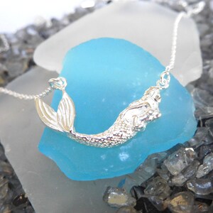 Silver Mermaid necklace Sterling Silver Mermaid jewelry singing mermaid Available in Sterling Silver and Gold Plated image 2