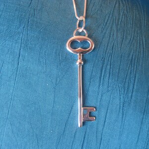 Vintage Oval Key Necklace- Sterling Silver  (D)