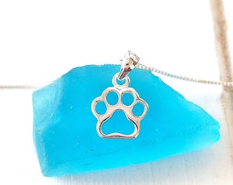 Paw print pendant - Animal paw jewelry - Sterling Silver