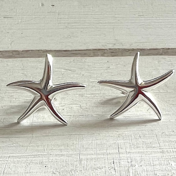 Medium Starfish earrings - Sterling Silver Dancing Starfish - 2 options available