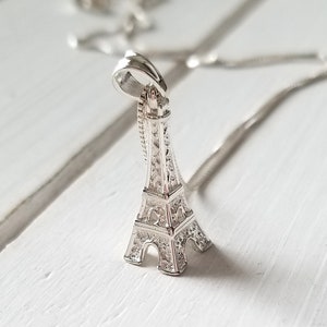 Eiffel Tower necklace 925 Sterling Silver image 1