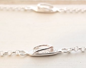 Bracelet de cheville à tongs - Argent sterling 925 (D)