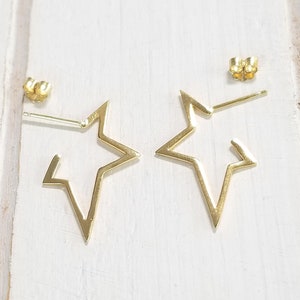 Star hoop earrings - 925 Sterling Silver - 2 options available