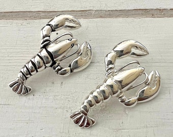 Large Lobster necklace- Sterling Silver - Maine Lobster Pendant Jewelry -Silver Lobster*