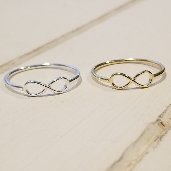 Infinity Ring Sterling Silver - Small Infinity - Available in Sterling Silver and Gold Plated*