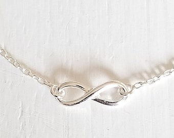 Infinity necklace - 925 Sterling Silver - Bridesmaids jewelry - Friendship - Sister - My true love - endless love jewelry