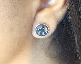 Peace sign earrings - Hanging and Stud - Sterling Silver*
