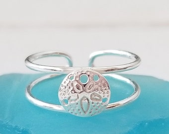 Sand Dollar Toe Ring- Sterling Silver