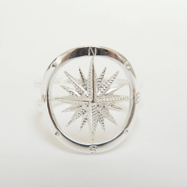 Sailor Compass Ring Sterling Silver - Compass jewelry - Nautical Jewelry* - Also available Oxidizes and Gold Plated/ two tone