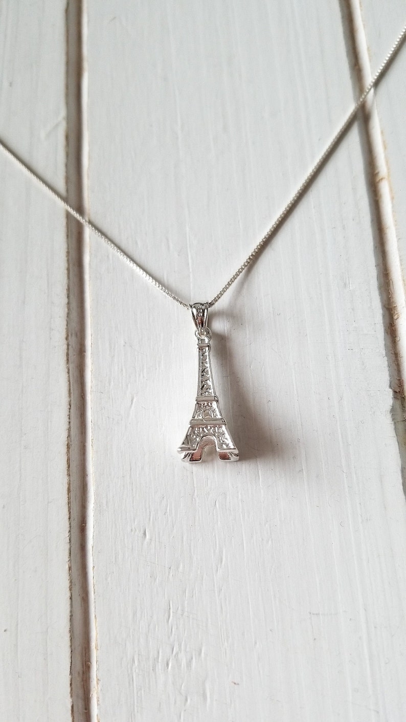 Eiffel Tower necklace 925 Sterling Silver image 2