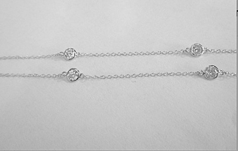 Diamonds CZ by the Yard Necklace Sterling Silver 3 colors available in 5 lengths Silver, Rose & Yellow image 8