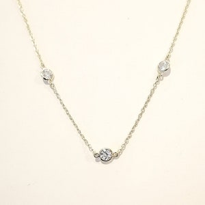 Diamonds CZ by the Yard Necklace Sterling Silver 3 colors available in 5 lengths Silver, Rose & Yellow image 5