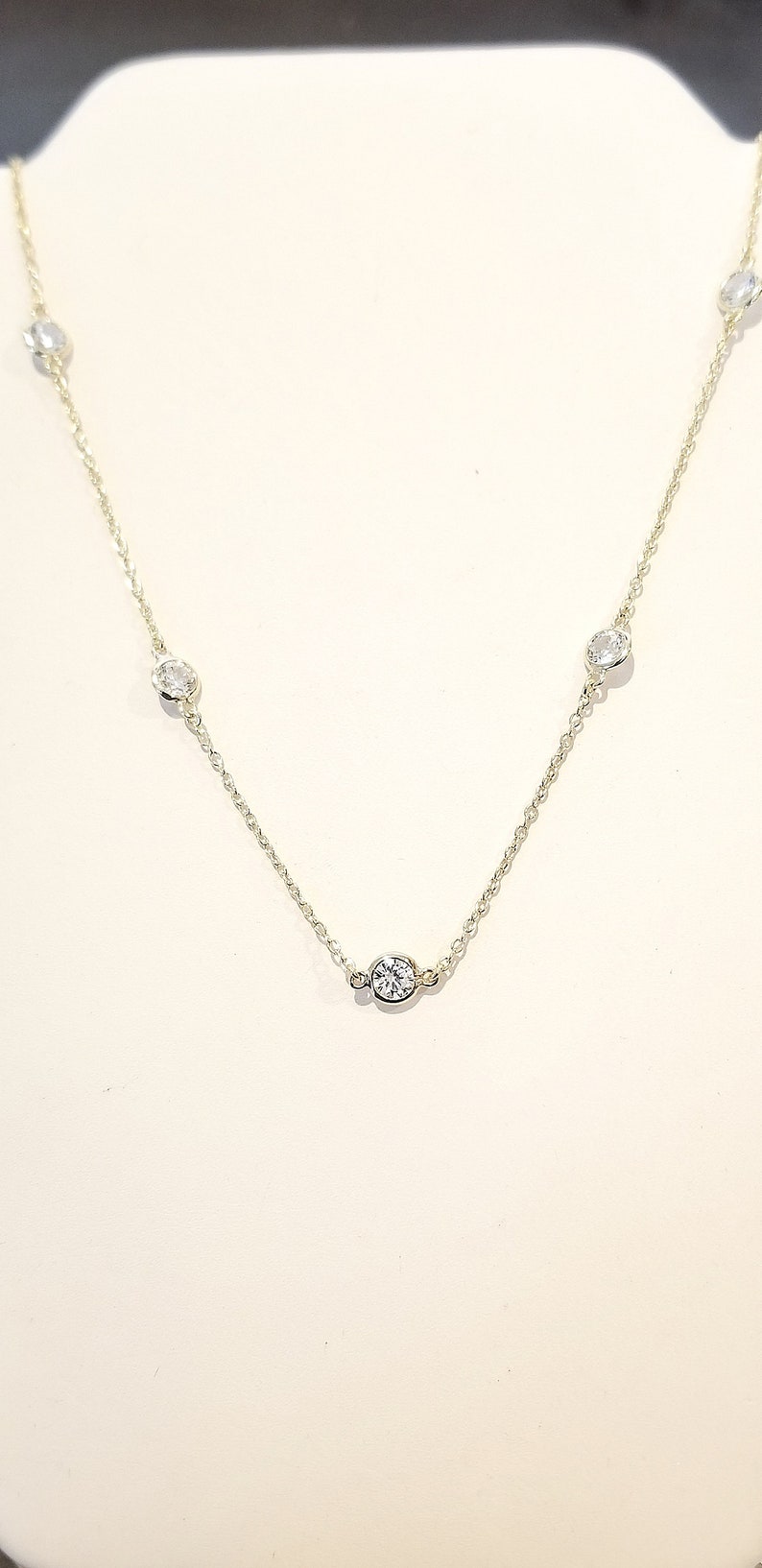 Diamonds CZ by the Yard Necklace Sterling Silver 3 colors available in 5 lengths Silver, Rose & Yellow image 5