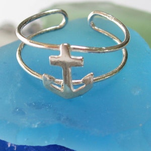 Anchor  Toe ring - sterling silver (D)