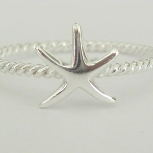 Starfish Ring Sterling Silver Hi Polished image 1