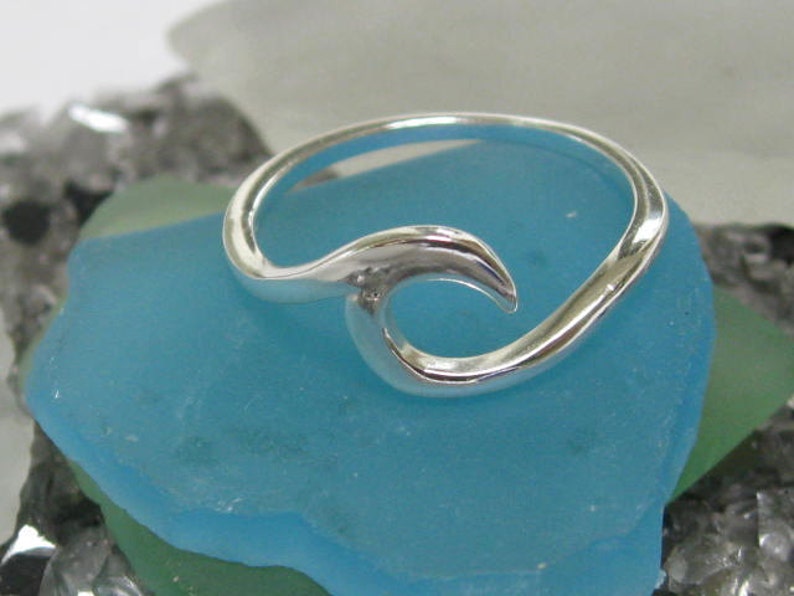 Wave ring Sterling Silver image 1