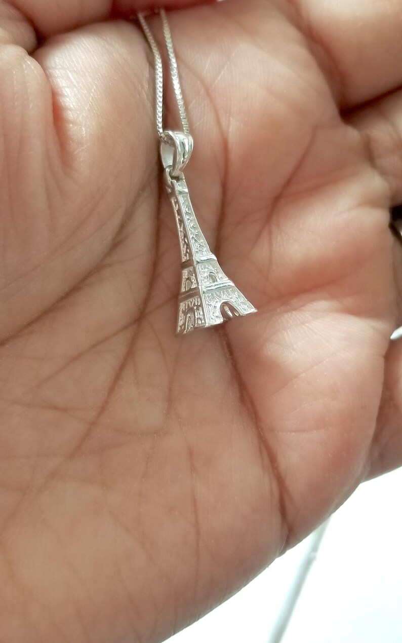 Eiffel Tower necklace 925 Sterling Silver image 4